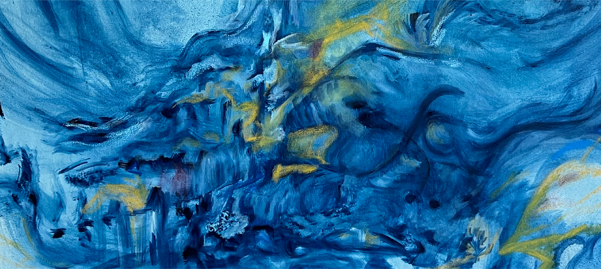 De Fuego — pintura a óleo em tons de azul